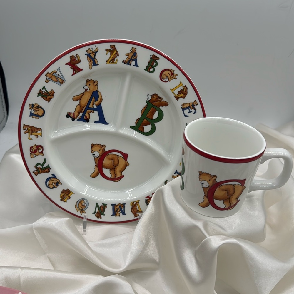 Alphabet Bears Divided Plate and Mug, by Tiffany and Co.